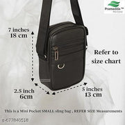 Leather Small Sling Bag for Men | Chest Slinger bag | Crossbody Bag| Side Bag Men | Mini Leather Slings | Corporate Gift Item | Passport Sling.