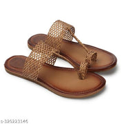 New kolhapuri slim flats for women Brown