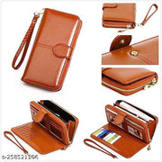 Stealodeal Zipper Wallet Large Capacity PU Leather Clutch Women's Wristlet (Orange)