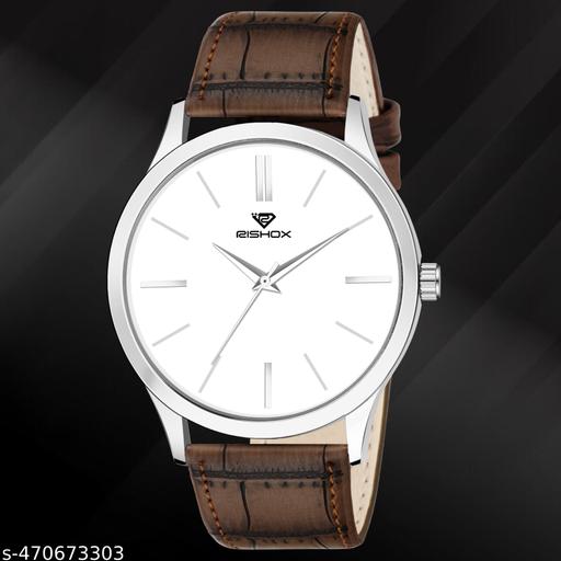 Slim Casual Watch With Silver Dial & Brown Leather Strap Analog Watch - For Men watch, watch for men, watch for women, watch for girls, watches