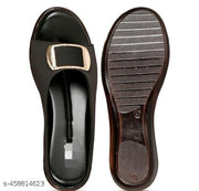 WSB Unique Craft Flats Sandals Black Slippers Women's Sandals | Trendy & Comfortable Daily Wear Footwear Sandals For Girls & Women Unique Design Modern Fashionable Latest Trendy Women Ladies Flats