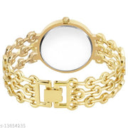 HRV Women Peacock Dial Chain Gold Watch