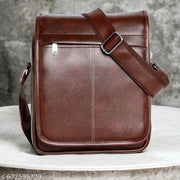 Brown Men & Women Sling Bag Men’s Classic PU Leather Side Sling Bag with Secure Flap Design
