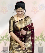 signagraph Woven Banarasi Silk Blend, Art Silk Saree