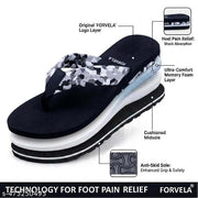 FORVELA Camo Design Ortho Slippers for Women and Girls' Bathroom House Home Daily Use Chappal Orthopedic Diabetic  Soft Slippers for woman Flip flops