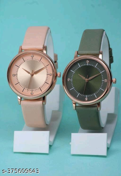 Best Quality Festive Season Flower Designer Round Dial Attractive Leather Belt women watches combo pack of 2 combo wathces for women stylish girl watches combo pack of 2 analog watches wrist watches combo watches