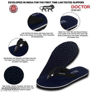 DOCTOR EXTRA SOFT Flat-D-19-Navy Women's Orthopaedic Diabetic Comfort Daily Use Slippers & Flipflops