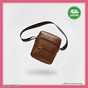 Premium Leather Look Sling Bag for Men | Stylish Crossbody Travel Side Bag | Anti-Theft Shoulder Messenger Bag | Men's Chest Bag for Biking