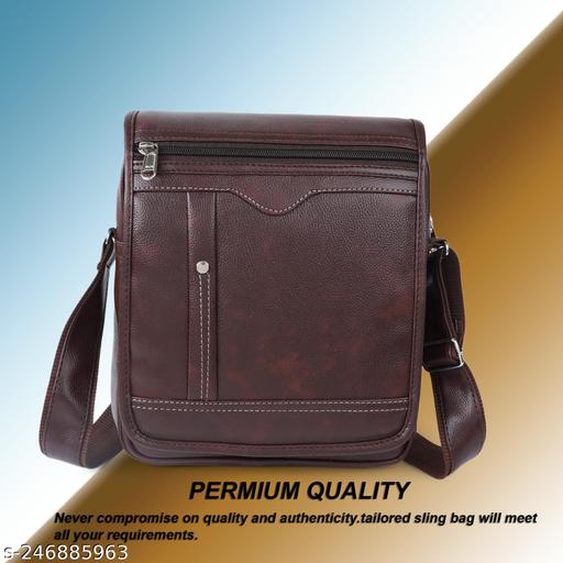 Premium flyboy Embossed Logo Men Leather Sling Shoulder Bag .