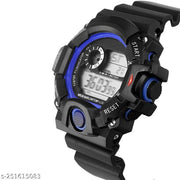 Multicolor Digital Watch ALL MULTI-FUNCTION AVAILABLE ( DATE / TIME / ALARM / LIGHT / DAY ) Illuminated Display Sports Digital Multicolor Dial Black Silicon Strap Men's Watch sporst Watch For Men Boys Watch