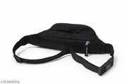 Premium Stylish Black Fanny Pack with Adjustable Strap for Men & Women,Everyday Casual Waist Pouch for Shopping, Bike Riding & Travel