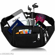 Waist Bag, Multi-Pocket Lightweight, Durable Compact Fanny Pack (Black)))
