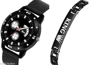 Black Watch King Bracelet for Men Analog Watch - For Men