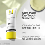 SunScoop Ultra Matte Dry Touch Sunscreen SPF 50 PA+++ | Matte Finish | Zinc Oxide & 0.1% ww Salicylic Acid for Oily Acne Prone Skin | Broad Spectrum, Non Comedogenic & No White Cast | Unisex | 45gm
