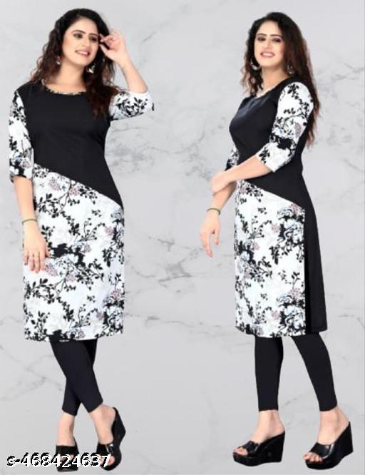 Polyster/Crepe fabric-Aakarsha Graceful Kurtis