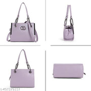 Allijo Women's Lavender Purple Boxy Sling Bag with Dual Interlocking Ring Hardware & Chain Strap Detail