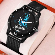 Analogue Black  Mahadev Pu Belt Watches For Men Boys