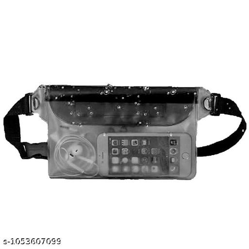 Waterproof Transparent Waist Bag for Mobile Phone & Essentials | Adjustable Waist Pouch | Travel, Running & Outdoor Use (Black)