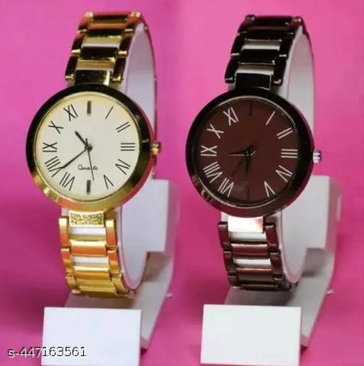Stylish Women Beige Metal Analog Watch Combo Best Quality Colorful Metal Analog Watches Combo for Women & Girl Bracelet Type Watch