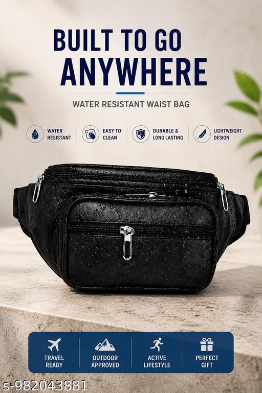 Latest Men Women Leather Waist Pack Travel Bags For MoneyY| Belt| Cards |Mobile| Documents| Kit| Books and Bills Dairy Pouch Cross Side Bag For Men Women .With Belt Stylish Small Luggage Accessories Bag I Waist Bags I Fanny pack.