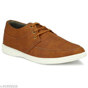 LE GREEM Men's Tan Canvas Lace Up Stylish & Smart fit Running Walking Casual Sneakers