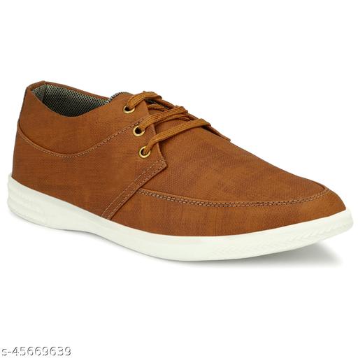 LE GREEM Men's Tan Canvas Lace Up Stylish & Smart fit Running Walking Casual Sneakers