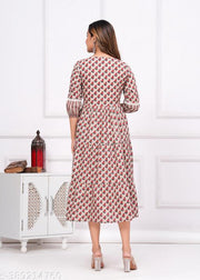 Woman Cotton Floral Printed Anarkali Kurta