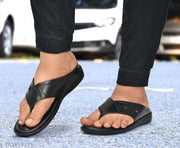 mens stylish slipper leather flip flop