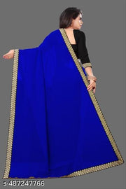 Premium Georgette Saree with Elegant Maharani Lace Trim