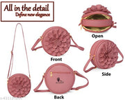 Pink Pu Fabric Premium Crossbody Bag For Women