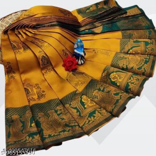 Premium Kanjeevaram Silk Saree for Women with Big Zari Border Woven Wedding Party Wear Saree with Blouse Piece