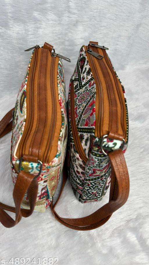 Stylish ladiies| sling bag,ethnic sling bag| crossbody bag for women n girls| lightweight sling bag | febric printed sling bag | casual sling bag | daily use sling bag.