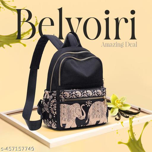 New Classic Nylon Elephant Print Multi Pocket Edition Backpack for Women/Girls- College Travel Casual Use