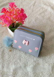 Small Double Chain Wallets with Credit Card Holder for Women and girls, Front Designs may very