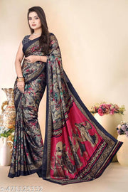 New Graceful Daily Wear Printed Chiffon-Georgette Saree