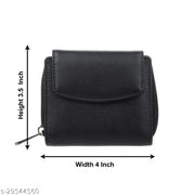 Wildauk  Women Black Artificial Leather Wallet  (5 Card Slots)