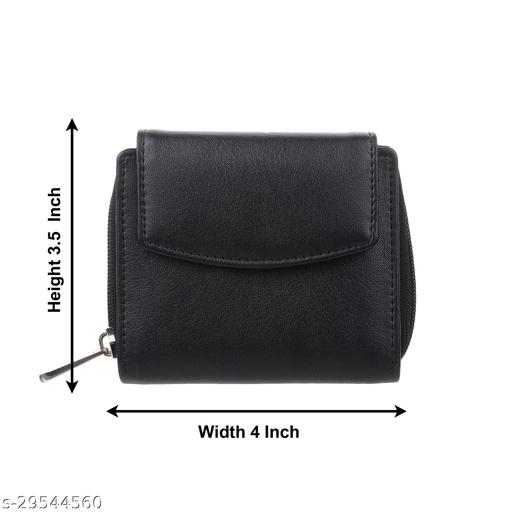 Wildauk  Women Black Artificial Leather Wallet  (5 Card Slots)