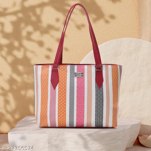 Simple Hand Bag For ladies For Office Daily Use, Multicolor Print