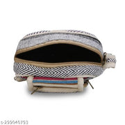ANESHA Core Hemp Mini Backpack - Handmade Boho Purse Made from Organic Hemp - Colourful Hippy Bag with Three Compartments Pack of 1 Size (7.5 x 7.5) inches Multicolour