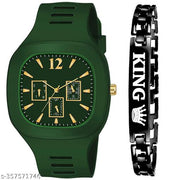 Square Watch with King Bracelet for Boys & Men Watch