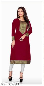 Women Letest Outfit Beautiful stylish kurti with Golden Lac