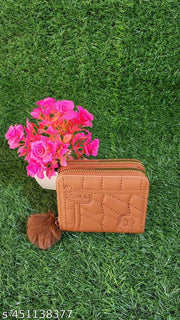 Small Double Chain Wallets with Credit Card Holder for Women and girls, Front Designs may very