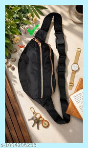 Unisex Crossbody Waist Pouch | Water-Resistant Belt Bag with Dual Zipper | Everydays Travel Sling Bag