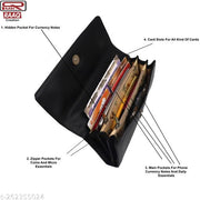 MR. RAAQ Creation Women's Peach Hand Clutch Wallet Purse With Phone Pockets and 4 Separate Card Slots