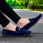 LEE GREEM Men's Blue Velvet Slip On Comfortable and Stylish Loafers