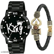 HRV AV 126 Black Pu And Leather Bracelet Men Watch