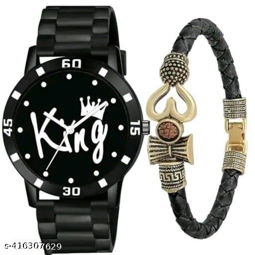 HRV AV 126 Black Pu And Leather Bracelet Men Watch