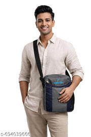 Fashion Tribe Unisex cross-body sling bag messenger bag shoulder bag crossbody pouch women sling bags(GREY&BLUE))