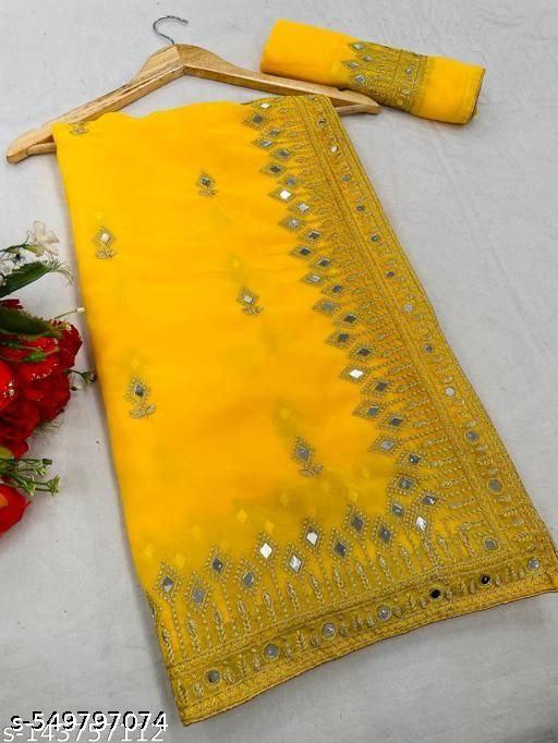 EMBROIDERY MIRROR SAREE