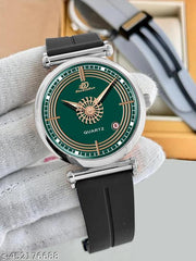 Date Function  Magnet Strap Analog Watch for Men & Boys Silver_26000k